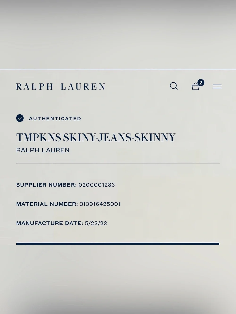 Ralph Lauren Girls Tompkins Stretch Skinny Fit Jeans